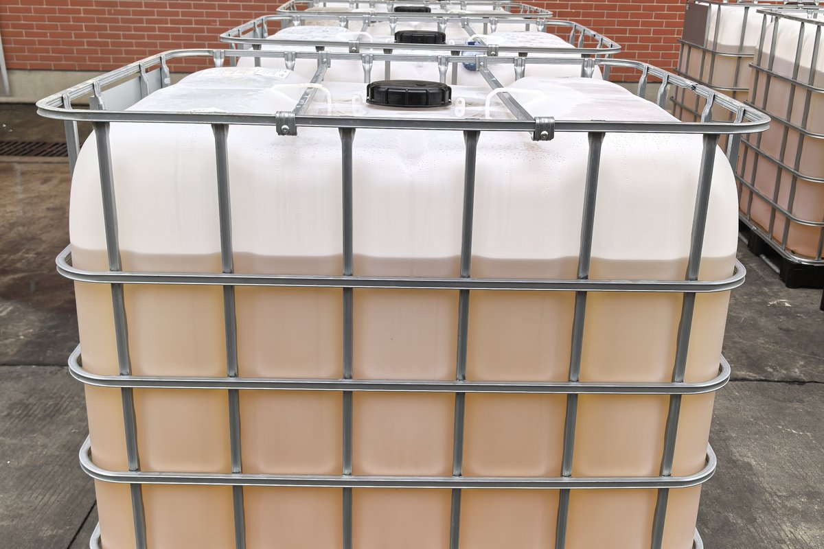 Chemical IBC totes at NTJN Chemical facility