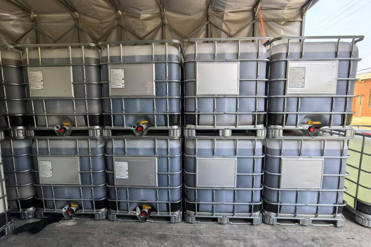 IBC totes prepared for chemical shipment at NTJN Chemical